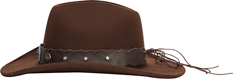 Vikodah Vintage Western Cowboy Hat for Men Women - Wide Brim Cowgirl Fedora Hats with Braided Rope Band M - Image 3